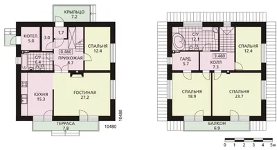 Проект загородного дома с квадратной планировкой 158,1 м² (3039-0)