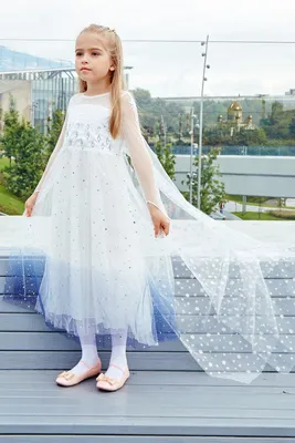 Белое платье Эльзы **New Style** (Съемный шлейф) - купить по выгодной цене  | Juliesart