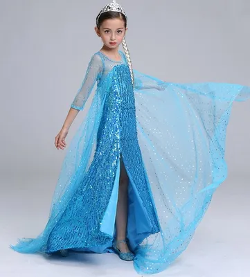 Синее платье принцессы Эльзы с пайетками купить в интернет-магазине  Newshop24.ru, отзывы и фото, арт. B001W01012.