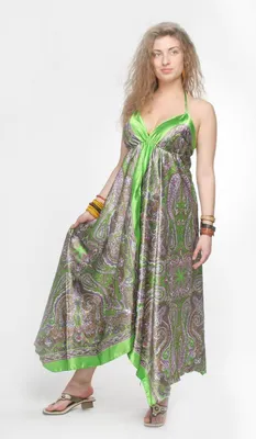 Платье-платок из сатина :: зеленый - купить по цене 574 руб. в интернет  магазине \"Восточная лавка\"