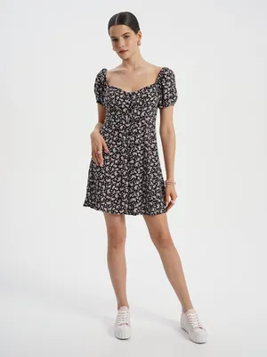 Платье спереди на пуговицах, цвет: черный купить в интернет-магазине ТВОЕ,  арт.A8057