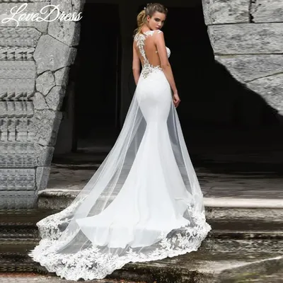 LoveDress свадебное платье Русалка 2024 сексуальные прозрачные кружевные  свадебные платья без рукавов с аппликацией для невесты Vestidos De Noiva |  AliExpress