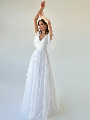 Белое платье с крылышками (арт. 38926) ♡ интернет-магазин Gepur