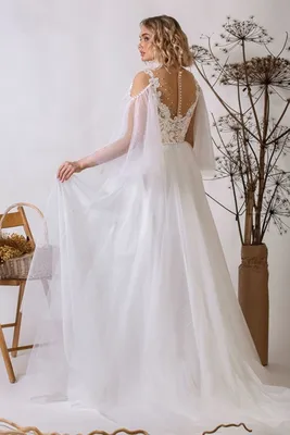Свадебное платье с крылышками | Недорогие свадебные платья в Киеве