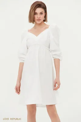 Хлопковое платье с завышенной талией 1255202537-1 - купить в  интернет-магазине LOVE REPUBLIC по цене: 1 499 ₽