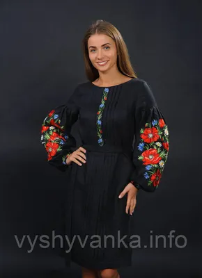 Женское платье вышиванка черного цвета с оригинальной вышивкой размеры S,  M, L (ID#1666719238), цена: 1150 ₴, купить на Prom.ua