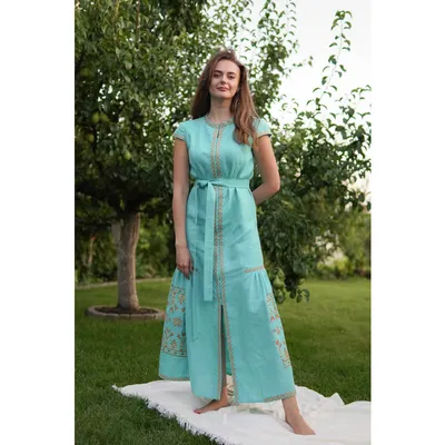 Платье-вышиванка с цветочным узором 4529 купить в интернет-магазине