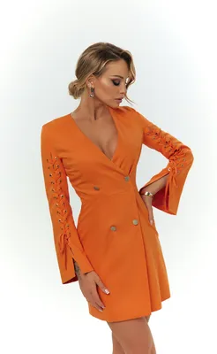 Платье пиджак со шнуровкой оранжевый — Купить в интернет-магазине женской  одежды Malina Bonita