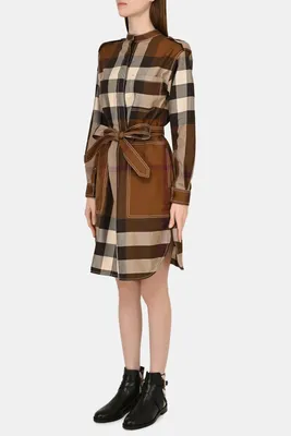 Burberry - Бежевое хлопковое платье в клетку | Childrensalon