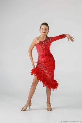 Платье для латинских танцев для девочек тренировочная одежда топ с длинными  рукавами для латинских танцев юбки костюм бальн Farbe As Picture Größe 170cm