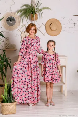 FAMILY LOOK платья мама і дочка \"DOLLY\" льон (ID#1204014572), цена: 3800 ₴,  купить на Prom.ua