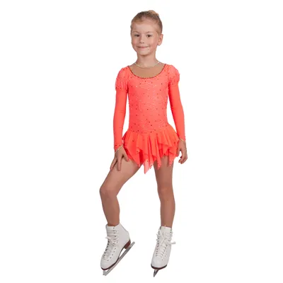 Купить платье для выступлений оранжевого цвета по выгодной цене -  интернет-магазин фигурного катания ТДФК