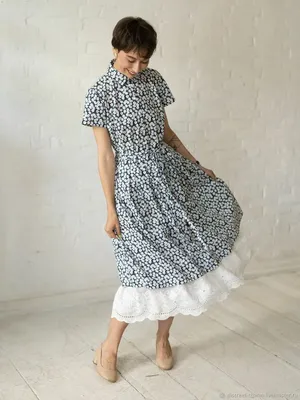 Комплект платьев из хлопка для мамы и дочки \"Флоренция\" М-2134 •  CreativeFamily.ru