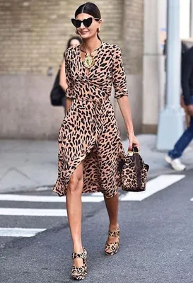 Длинное леопардовое платье (55 фото)
