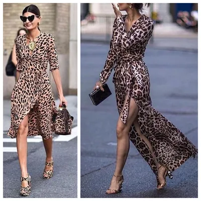 Леопардовое платье в пол (72 фото)