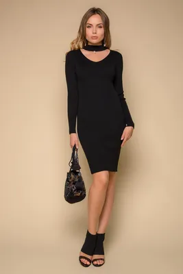 Красивое силуэтное платье с чокером (ID#1293669419), цена: 300 ₴, купить на  Prom.ua