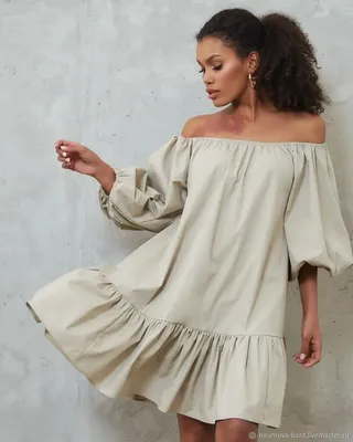 Женское Платье с объемными рукавами с сеткой в горошек купить в онлайн  магазине - Unimarket