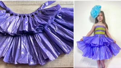 HOW TO MAKE A DRESS FROM PACKAGES. TUTU Out of junk material (Emilia) Dress  with flounce. - YouTube