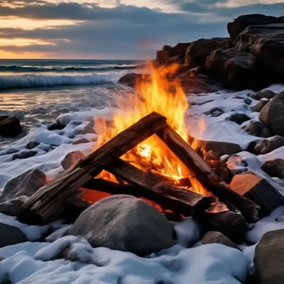 Огонь на пляже стоковое изображение. изображение насчитывающей природа -  66278353