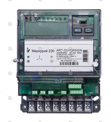 Купить Счетчик электроэнергии трехфазный многотарифный электронный Меркурий  230ART-03 PQRSIDN (тарифицированный на 1 тариф) в интернет-магазине