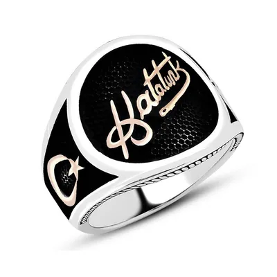 Купить Подпись Ататюрка Ayyıldız Простое стильное мужское кольцо из  стерлингового серебра без камня | интернет-магазин турецких товаров TT-Turk