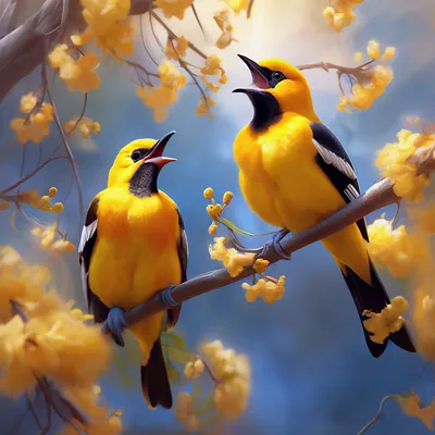 певчие птицы aigeneratet иллюстрация штока. иллюстрации насчитывающей трель  - 296397209
