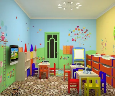 Покраска стен в детском саду (34 фото)