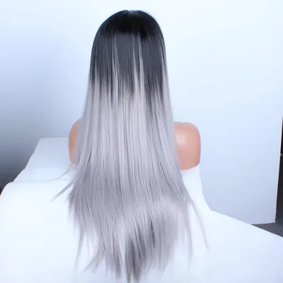 Покраска волос в два цвета черный и белый фото фото