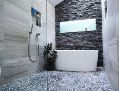Камень в интерьере ванной комнаты: фото, дизайн ванной под камень,  искусственный и натуральный камень, ванны и раковины из декоративного камня