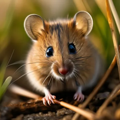 Полосатая полевая мышь | Премиум Фото