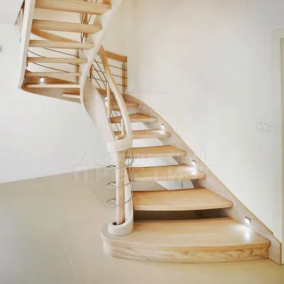 Полувинтовая лестница из сосны ЛД2570С купить недорого