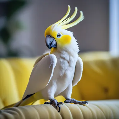 Бело жёлтый попугай жако с …» — создано в Шедевруме