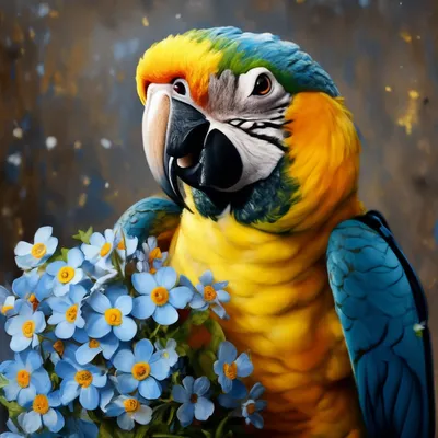 Радостный яркий попугай жако, …» — создано в Шедевруме