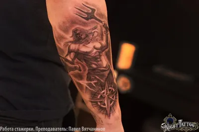 Водостойкая Временная тату-наклейка на всю руку, стикер Zeus, древний  греческий Poseidon, черный, флэш-тату, Мужское боди-арт, искусственный  рукав, тату для женщин | AliExpress