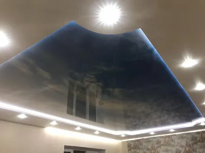 натяжной потолок с подсветкой в зале - YouTube