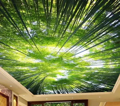 3D потолочная плитка под заказ, свежий бамбук, 3d стереоскопический  потолок, нетканый потолок hd 3d | AliExpress