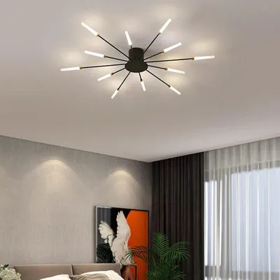Купить Современный светодиодный потолочный светильник с 6 кольцами, белый  потолочный светильник для кухни, спальни, прихожей, белый свет 6000K | Joom