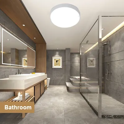 Светодиодные потолочные светильники для ванной комнаты, водонепроницаемая  потолочная лампа, 220 в переменного тока, осветительные приборы, лампа для  ванной, светильник в ванную | AliExpress