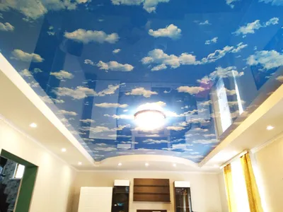 Натяжной потолок с облаками на заказ