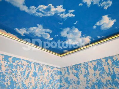 Натяжной потолок небо с облаками цены в Москве, стоимость стильных  интерьеров