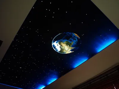 Натяжной потолок звёздное небо по классической технологии с фото