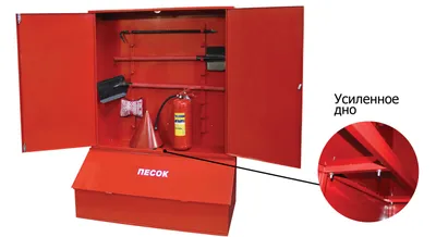 ᐉ Щит пожарный открытого типа (с комплектацией багор/лом/лопата/топор/ведро  2) купить за 2 424.00 грн. с НДС