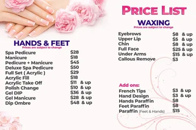 Free Pastel Shiny Nails Care Price List template