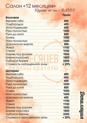 Стоимость шугаринга (сахарной депиляции) в Иркутске / Sugar Studio / Цены