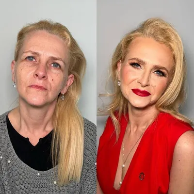 Девушки до и после преображения с помощью макияжа