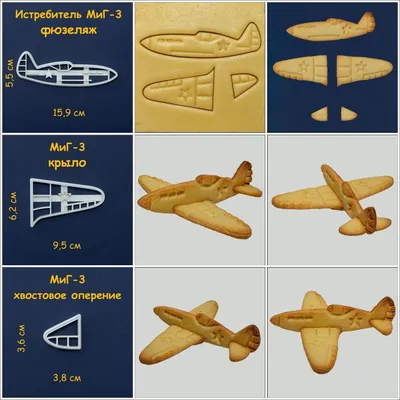 Купить Набор форма и штамп для пряников Самолет (13 х 14см) 1347 в интернет  магазине 3DForme