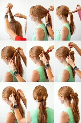 Бантики из волос как сделать на хвосте | #Банти з волосся на хвості легко |  TAIL HAIR BOWS - YouTube