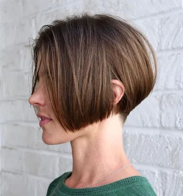 Nape-Length Stacked Bob | Undercut bob haircut, Bob hairstyles for thick,  Bobs haircuts