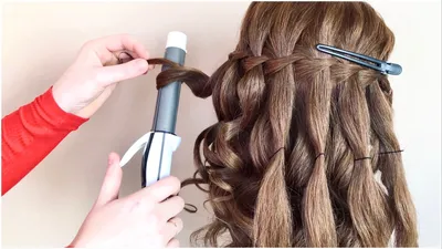 cool Шикарная прическа водопад — Вдохновляющие фото, техники | Waterfall  hairstyle, Curly hair styles, Waterfall braid hairstyle