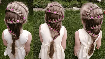 💖Красивая ПРИЧЁСКА на длинные/средние волосы.🌸Коса змейка/зигзаг.💖Hairstyle  for long/medium hair. - YouTube